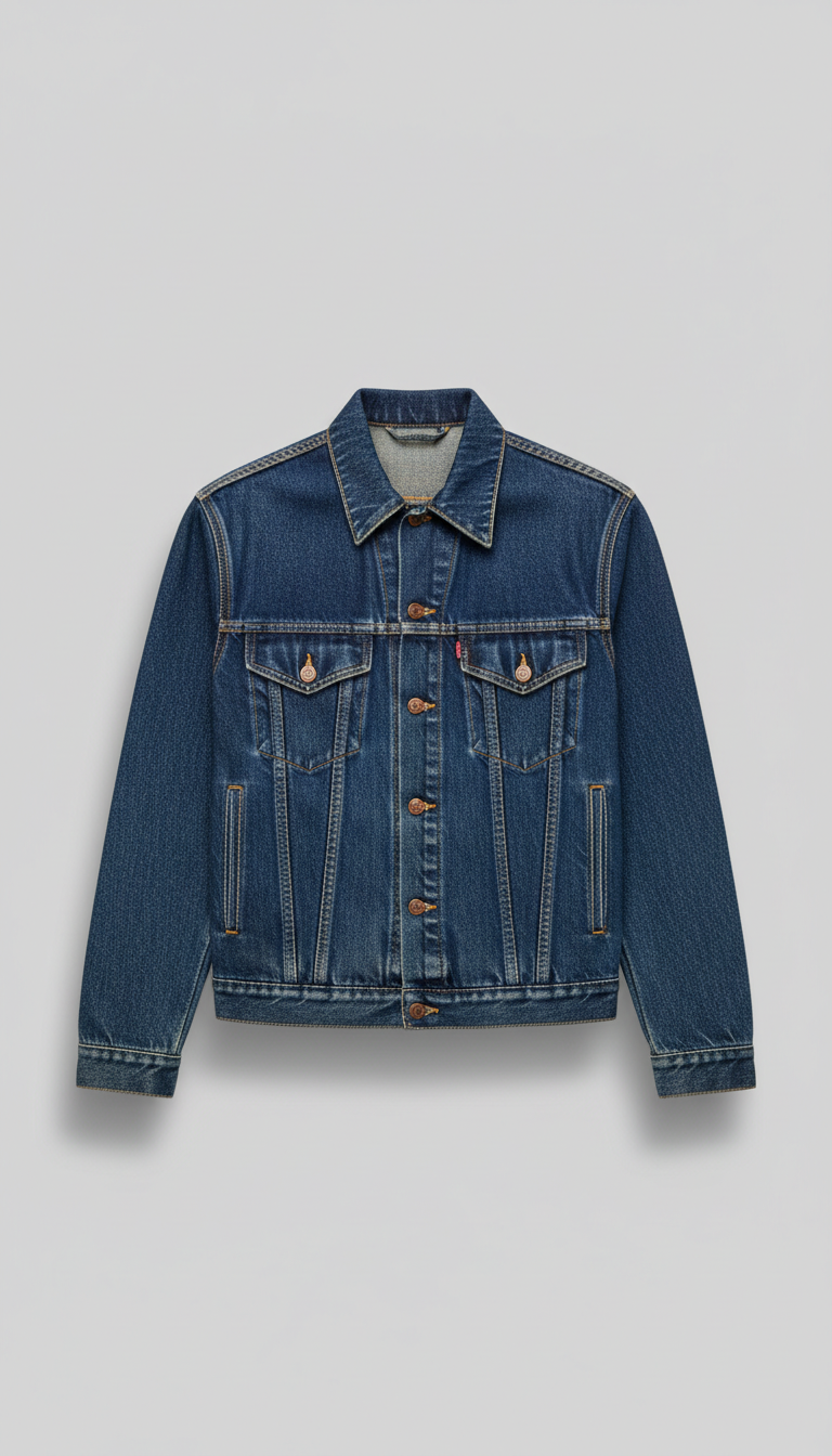 Denim-Truckerjacke Indigo 1970er